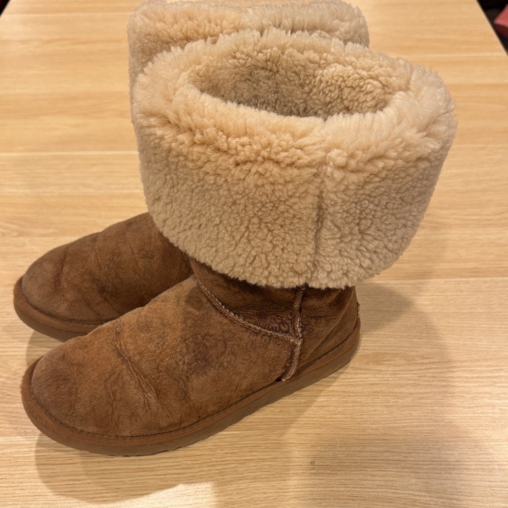 UGG Brown Shearling-Lined Winter Boots - Picture 7 of 11